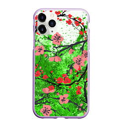Чехол iPhone 11 Pro матовый Сакура Sakura Z, цвет: 3D-сиреневый