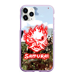 Чехол iPhone 11 Pro матовый SAMURAI CYBERPUNK, цвет: 3D-сиреневый