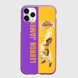 Чехол iPhone 11 Pro матовый Леброн NBA, цвет: 3D-фиолетовый