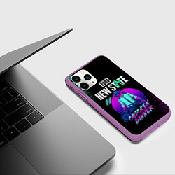 Чехол iPhone 11 Pro матовый PUBG NEW STATE ПАБГ НЕОН, цвет: 3D-фиолетовый — фото 2