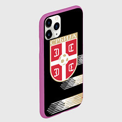 Чехол iPhone 11 Pro матовый Сборная Сербии, цвет: 3D-фиолетовый — фото 2