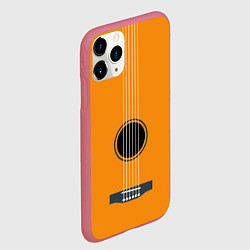 Чехол iPhone 11 Pro матовый ГИТАРА, цвет: 3D-малиновый — фото 2