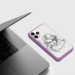 Чехол iPhone 11 Pro матовый Цири, цвет: 3D-фиолетовый — фото 2