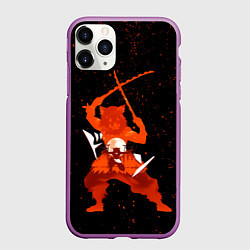 Чехол iPhone 11 Pro матовый Иноске Хашибира Kimetsu no Yaiba, цвет: 3D-фиолетовый
