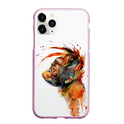 Чехол iPhone 11 Pro матовый Орангутанг, цвет: 3D-розовый