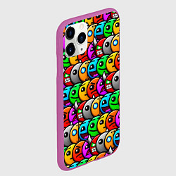 Чехол iPhone 11 Pro матовый Geometry Dash: Pattern Z, цвет: 3D-фиолетовый — фото 2