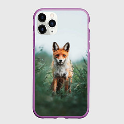 Чехол iPhone 11 Pro матовый Лисица в зелени, цвет: 3D-фиолетовый