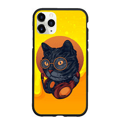 Чехол iPhone 11 Pro матовый D j Cat Кот диджей, цвет: 3D-черный