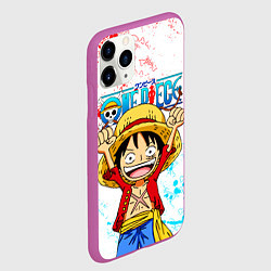 Чехол iPhone 11 Pro матовый ONE PIECE ВАН ПИС GLITCH, цвет: 3D-фиолетовый — фото 2