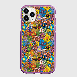 Чехол iPhone 11 Pro матовый Букет, цвет: 3D-фиолетовый