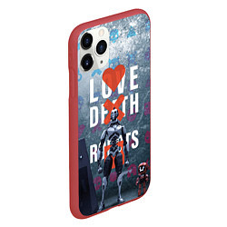 Чехол iPhone 11 Pro матовый Любовь смерть и роботы, цвет: 3D-красный — фото 2