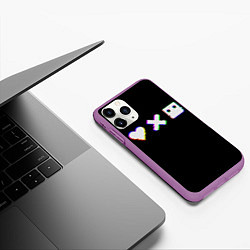 Чехол iPhone 11 Pro матовый Love Death and Robots Glitch, цвет: 3D-фиолетовый — фото 2