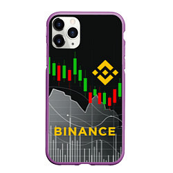 Чехол iPhone 11 Pro матовый BINANCE БИНАНС ГРАФИК, цвет: 3D-фиолетовый