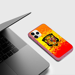 Чехол iPhone 11 Pro матовый Сборная Испании, цвет: 3D-малиновый — фото 2