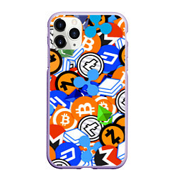 Чехол iPhone 11 Pro матовый КРИПТОВАЛЮТЫ CRYPTOCURRENCY, цвет: 3D-светло-сиреневый