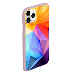 Чехол iPhone 11 Pro матовый Радужная геометрия, цвет: 3D-розовый — фото 2