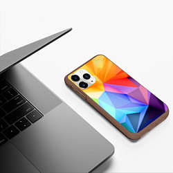 Чехол iPhone 11 Pro матовый Радужная геометрия, цвет: 3D-коричневый — фото 2