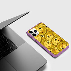 Чехол iPhone 11 Pro матовый DOGECOIN DOGE ДОГИКОИН, цвет: 3D-фиолетовый — фото 2