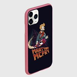 Чехол iPhone 11 Pro матовый Back to Futurama, цвет: 3D-малиновый — фото 2