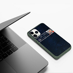 Чехол iPhone 11 Pro матовый Гагарин автограф, цвет: 3D-темно-зеленый — фото 2