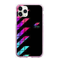 Чехол iPhone 11 Pro матовый AVICII RAIBOW, цвет: 3D-розовый