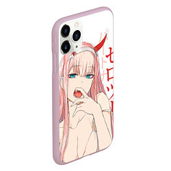 Чехол iPhone 11 Pro матовый Darling in the Franxx Zero Two, цвет: 3D-розовый — фото 2