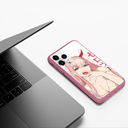 Чехол iPhone 11 Pro матовый Darling in the Franxx Zero Two, цвет: 3D-малиновый — фото 2