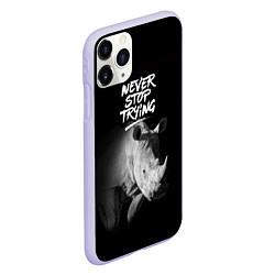 Чехол iPhone 11 Pro матовый Nnever stop trying, цвет: 3D-светло-сиреневый — фото 2