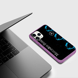 Чехол iPhone 11 Pro матовый Mercedes Мерседес Неон, цвет: 3D-фиолетовый — фото 2