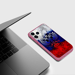 Чехол iPhone 11 Pro матовый Россия Russia Герб, цвет: 3D-малиновый — фото 2