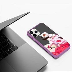 Чехол iPhone 11 Pro матовый Flower Tomoe, цвет: 3D-фиолетовый — фото 2