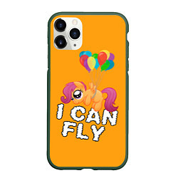 Чехол iPhone 11 Pro матовый Я могу летать, цвет: 3D-темно-зеленый