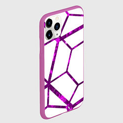 Чехол iPhone 11 Pro матовый Hexagon, цвет: 3D-фиолетовый — фото 2