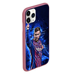 Чехол iPhone 11 Pro матовый Lionel Messi Barcelona 10, цвет: 3D-малиновый — фото 2