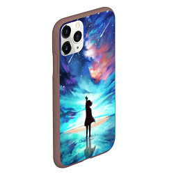 Чехол iPhone 11 Pro матовый Дотянуться до космоса, цвет: 3D-коричневый — фото 2