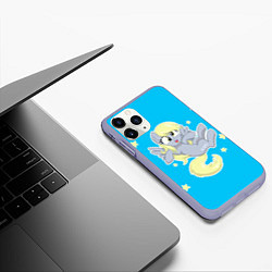 Чехол iPhone 11 Pro матовый Пони в звёздном небе, цвет: 3D-светло-сиреневый — фото 2