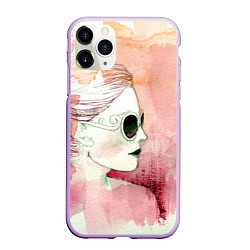 Чехол iPhone 11 Pro матовый Девушка, цвет: 3D-сиреневый