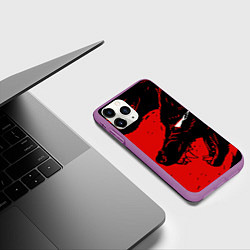 Чехол iPhone 11 Pro матовый Красный волк 3D, цвет: 3D-фиолетовый — фото 2