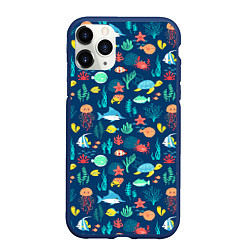 Чехол iPhone 11 Pro матовый Морские жители