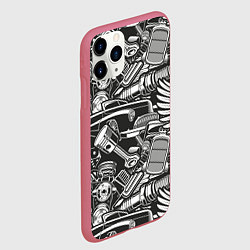 Чехол iPhone 11 Pro матовый Механика Автомобиль, цвет: 3D-малиновый — фото 2