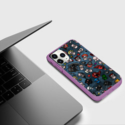 Чехол iPhone 11 Pro матовый Узор Исаака, цвет: 3D-фиолетовый — фото 2