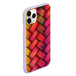 Чехол iPhone 11 Pro матовый Colorful weave, цвет: 3D-светло-сиреневый — фото 2
