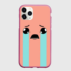 Чехол iPhone 11 Pro матовый Crying Isaac, цвет: 3D-малиновый