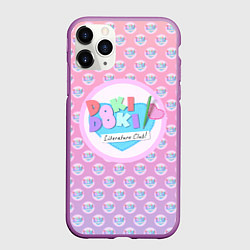 Чехол iPhone 11 Pro матовый Doki Doki Literature Club Лого паттерн Z, цвет: 3D-фиолетовый