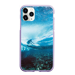 Чехол iPhone 11 Pro матовый Под водой, цвет: 3D-светло-сиреневый