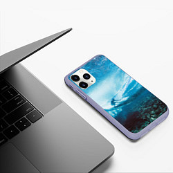 Чехол iPhone 11 Pro матовый Под водой, цвет: 3D-светло-сиреневый — фото 2