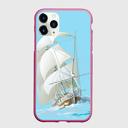 Чехол iPhone 11 Pro матовый The white wanderer, цвет: 3D-малиновый