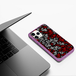 Чехол iPhone 11 Pro матовый KoЯn KoЯn KoЯn, цвет: 3D-фиолетовый — фото 2