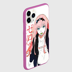 Чехол iPhone 11 Pro матовый Zero Two, Darling in the Franx, цвет: 3D-фиолетовый — фото 2