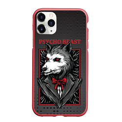 Чехол iPhone 11 Pro матовый Psycho beast, цвет: 3D-красный